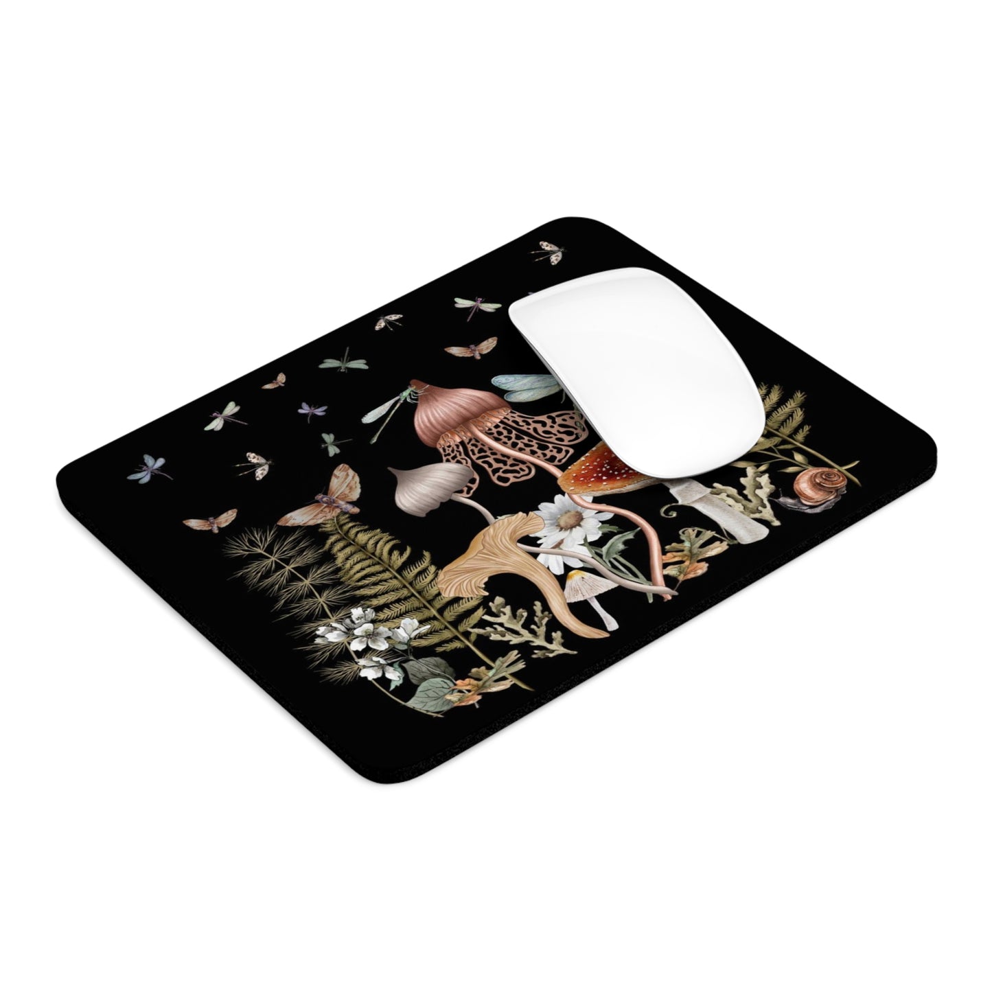 Cottage Mushrooms Mouse Pad (Round or Rectangle) Witchy Cottagecore Office Accessories