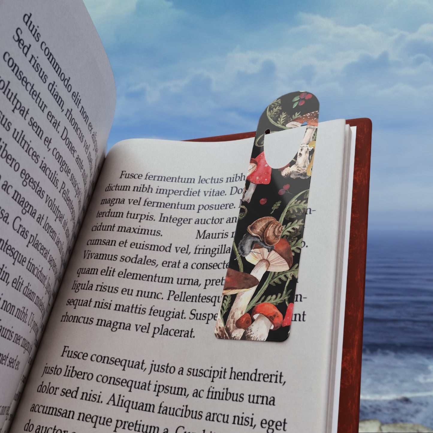 Red Mushrooms Metal Bookmark Witchy Cottagecore