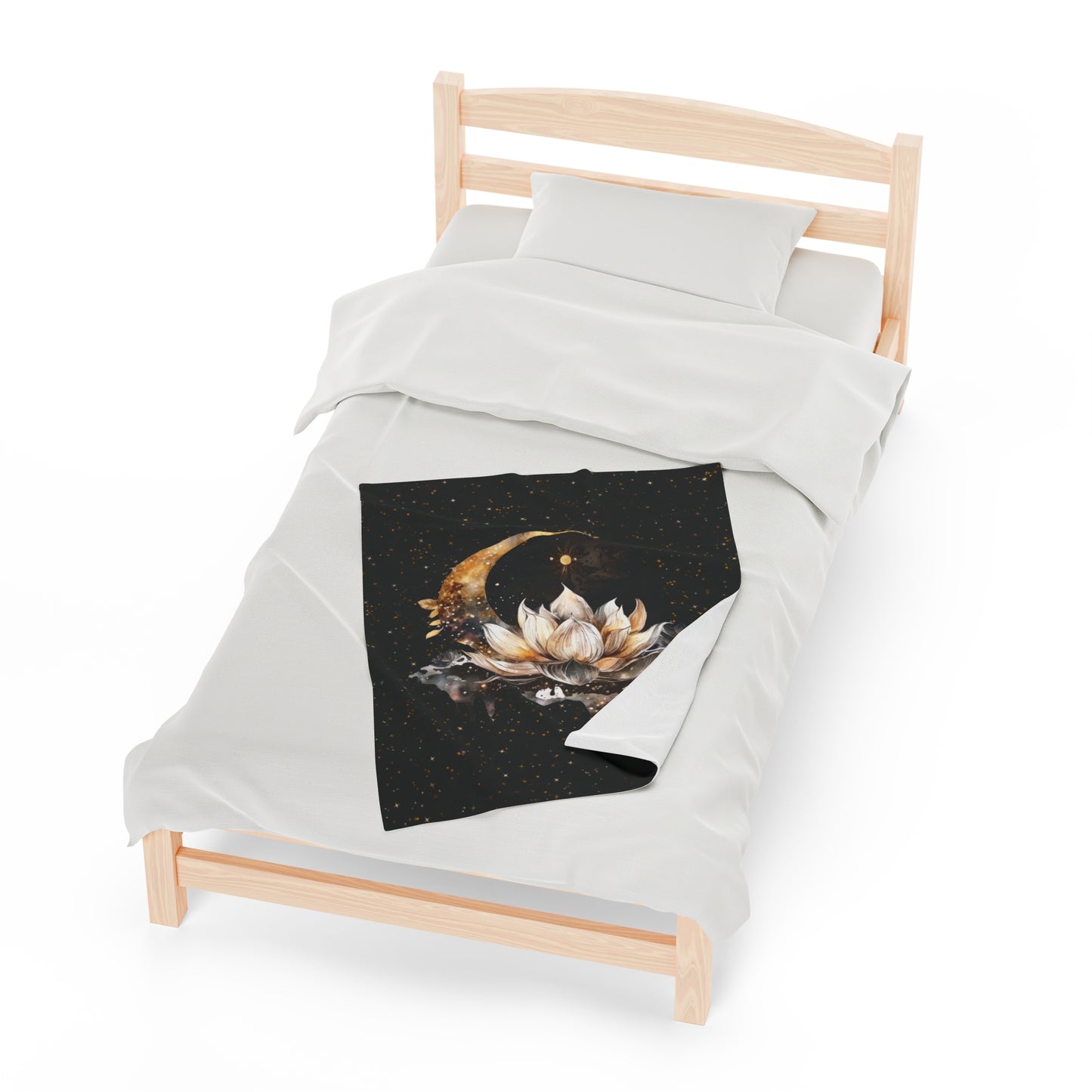 Lotus Moon Witchy Velveteen Plush Blanket