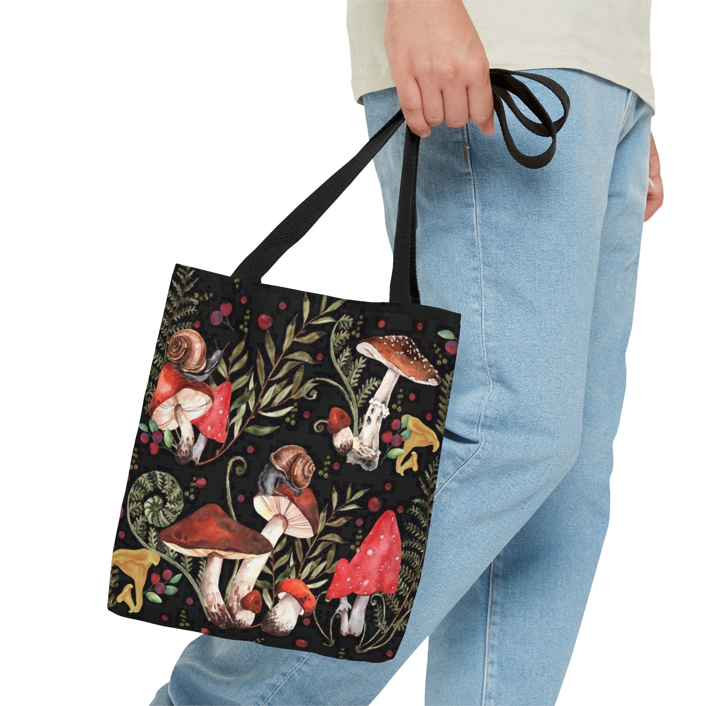 Red Mushrooms Tote Bag, Dark Academia Bag, Goblincore Bag, Witch Bag, Cute womens Tote Cottagecore