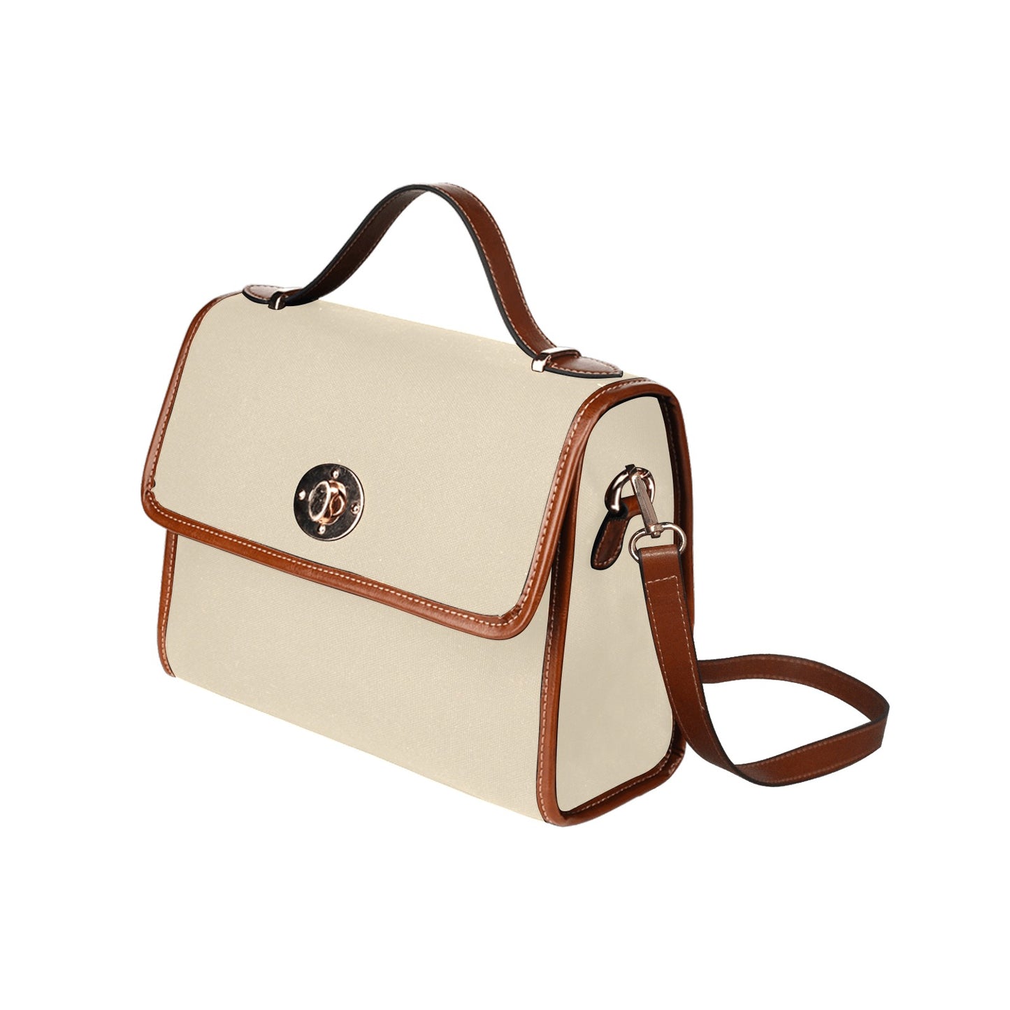 Plain Tan Canvas Satchel Purse