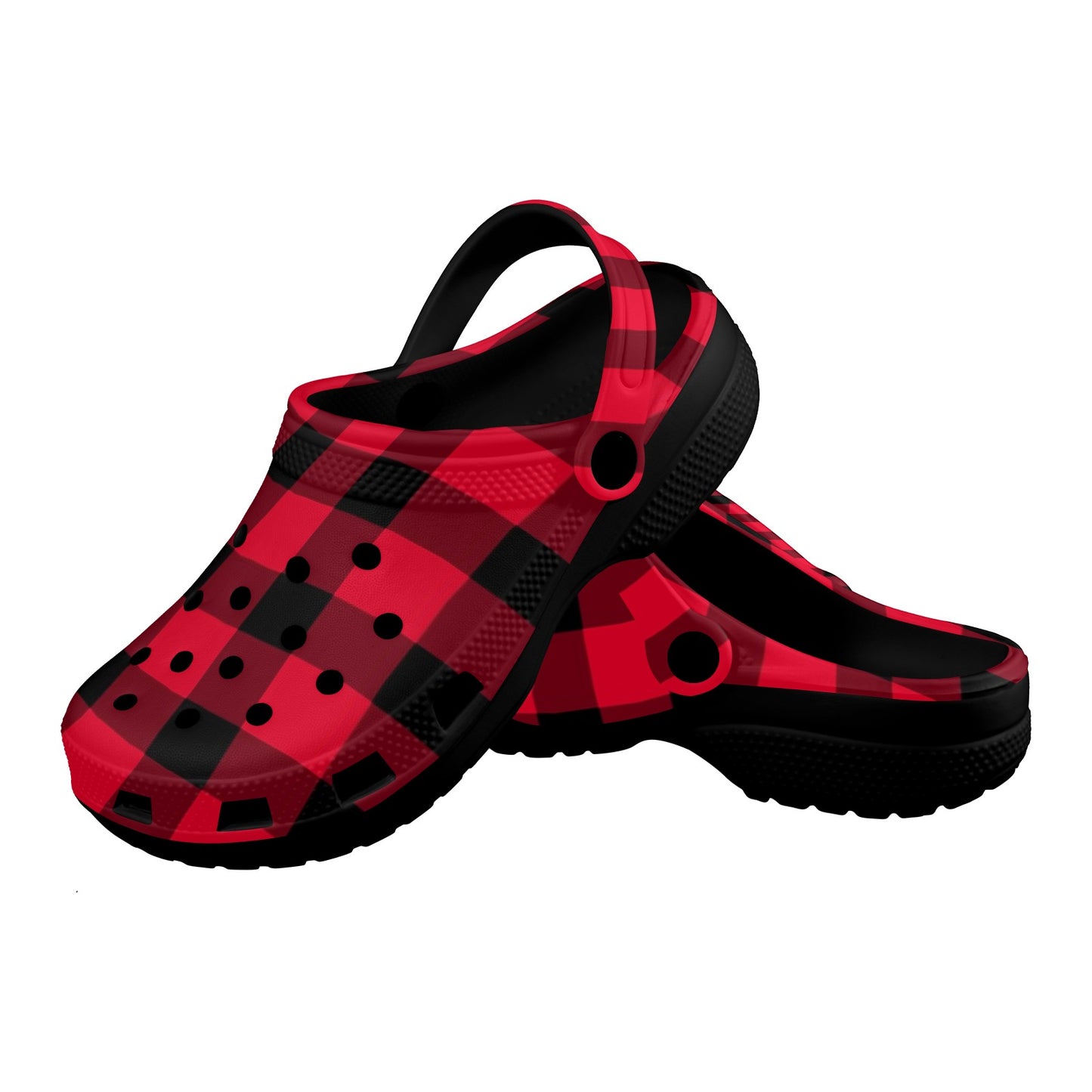 buffalo plaid adult clogs shoes
