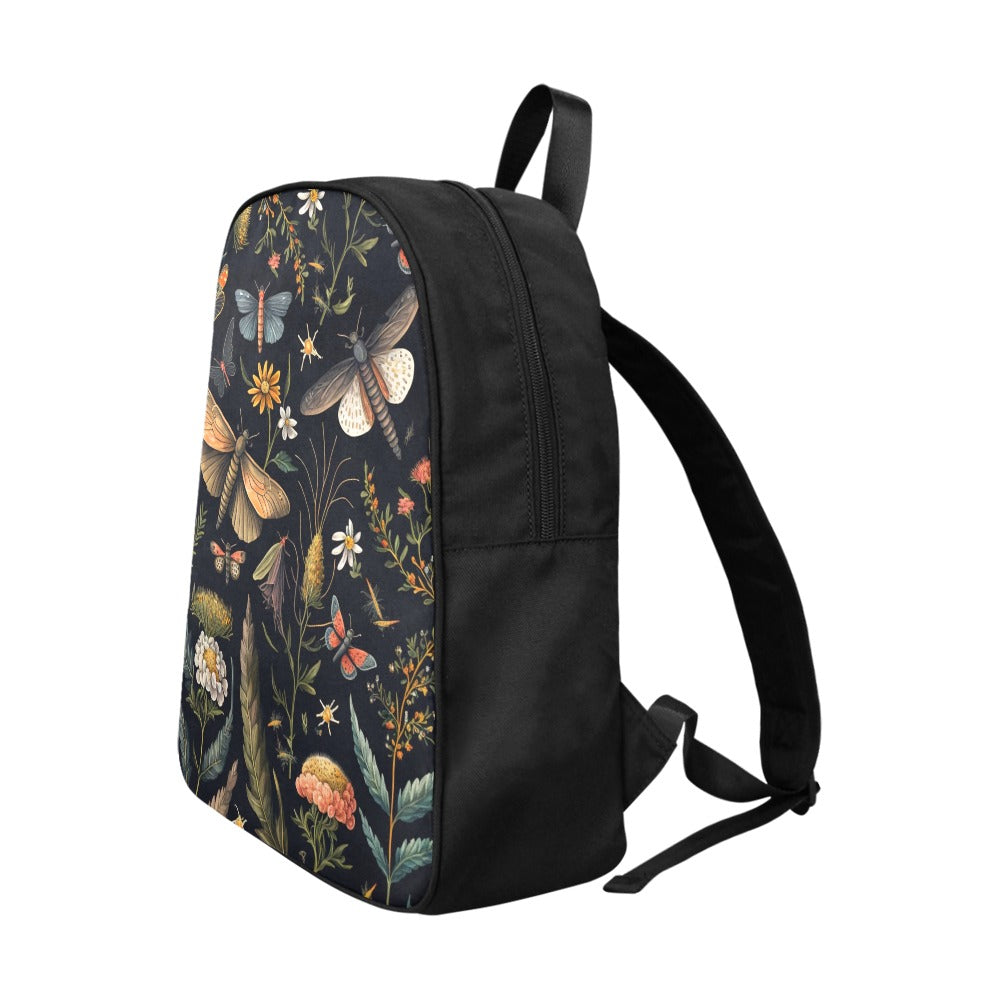 botanical moths dragonflies back pack