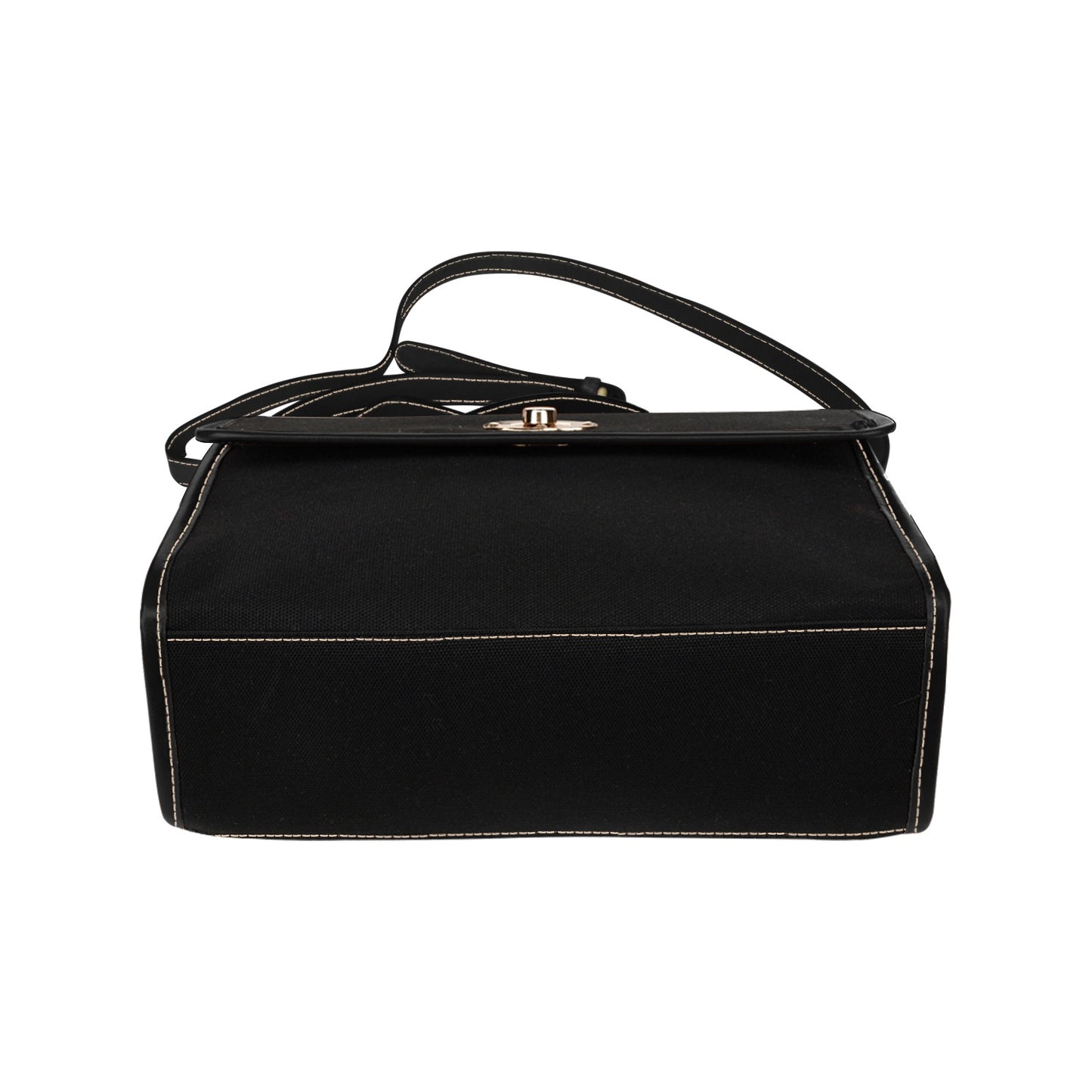 Plain Black Canvas Satchel Purse