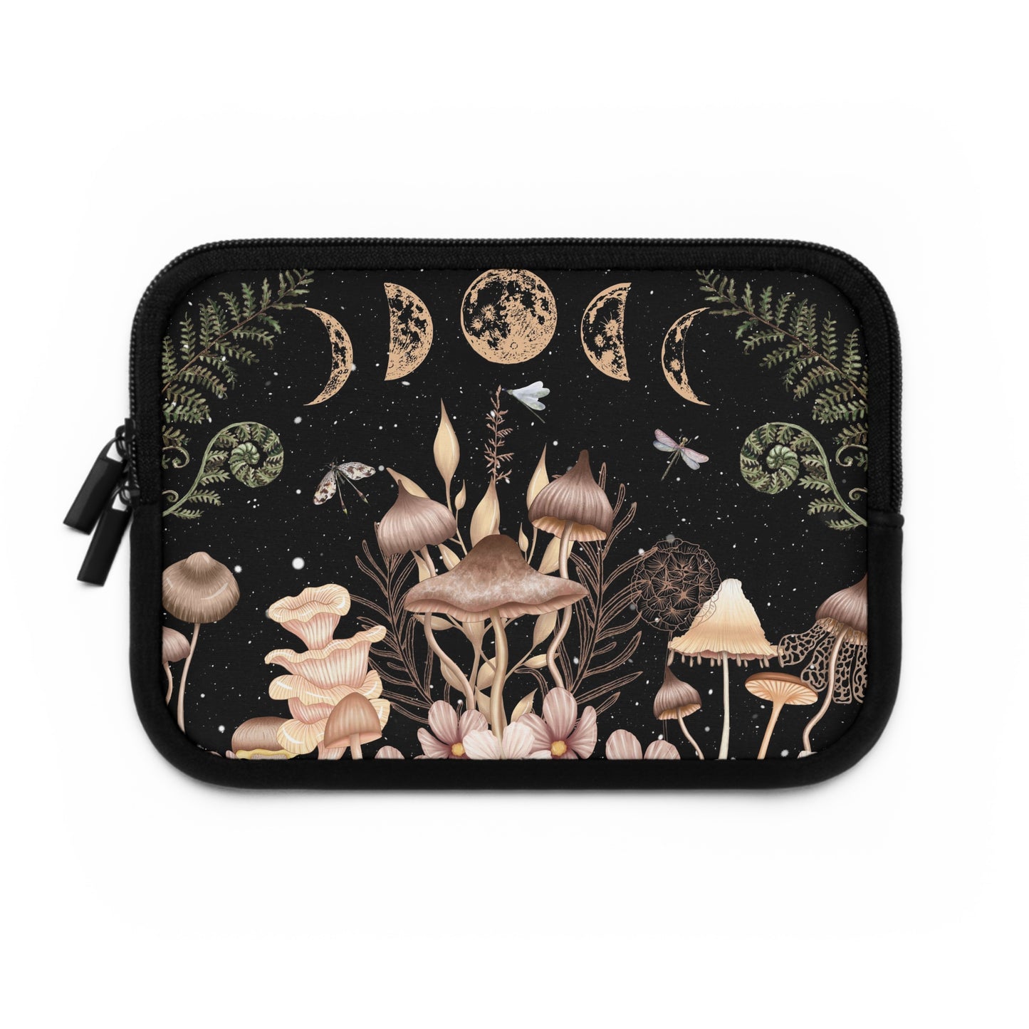 Elegant Mushrooms Moon Phases Laptop Case, laptop sleeve