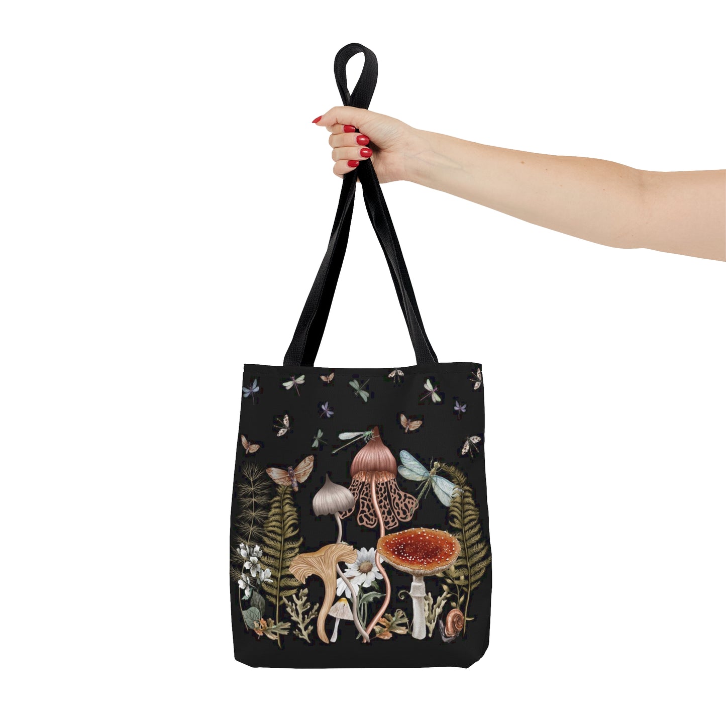 Cottage Mushrooms Tote Bag, Dark Academia Bag, Cottagecore Bag