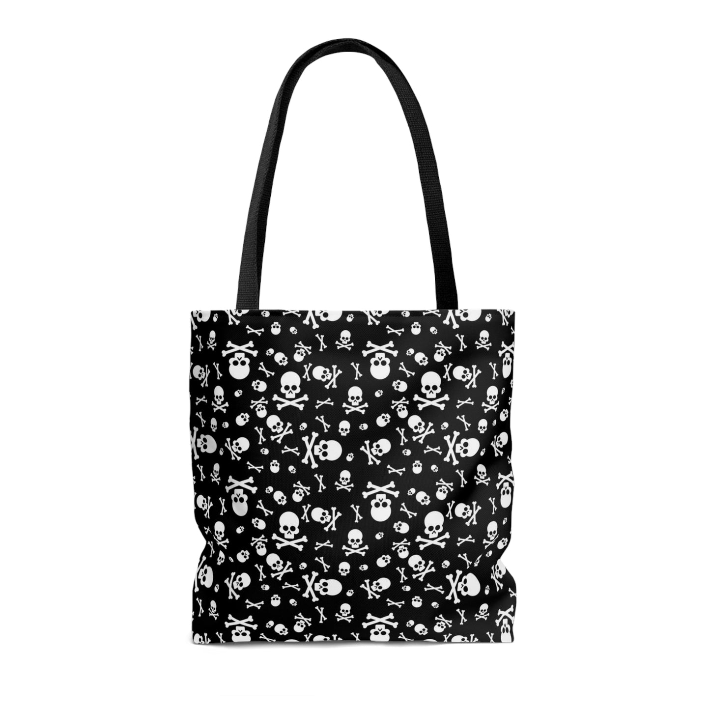 Skull and Crossbones Tote Bag, Goth Tote Bag, Polyester Canvas Tote Bag, Shopping Bag, Reusable Tote