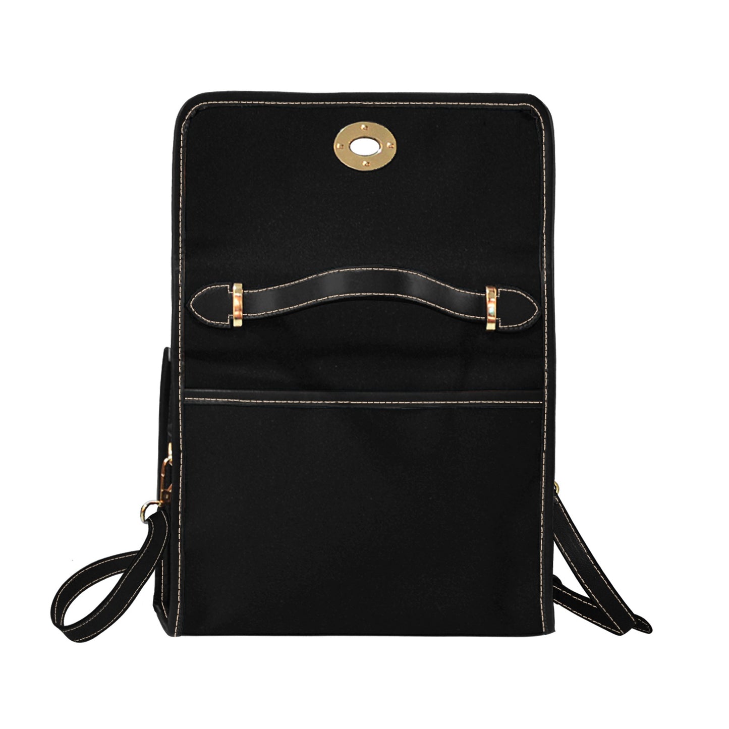 Plain Black Canvas Satchel Purse