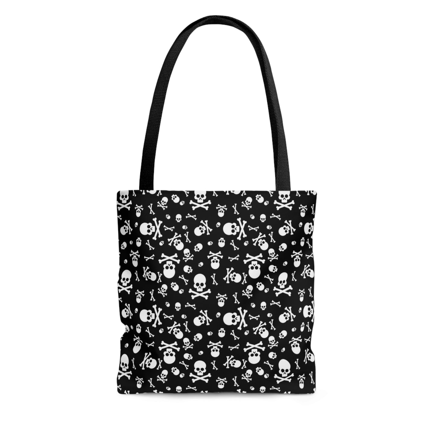 Skull and Crossbones Tote Bag, Goth Tote Bag, Polyester Canvas Tote Bag, Shopping Bag, Reusable Tote