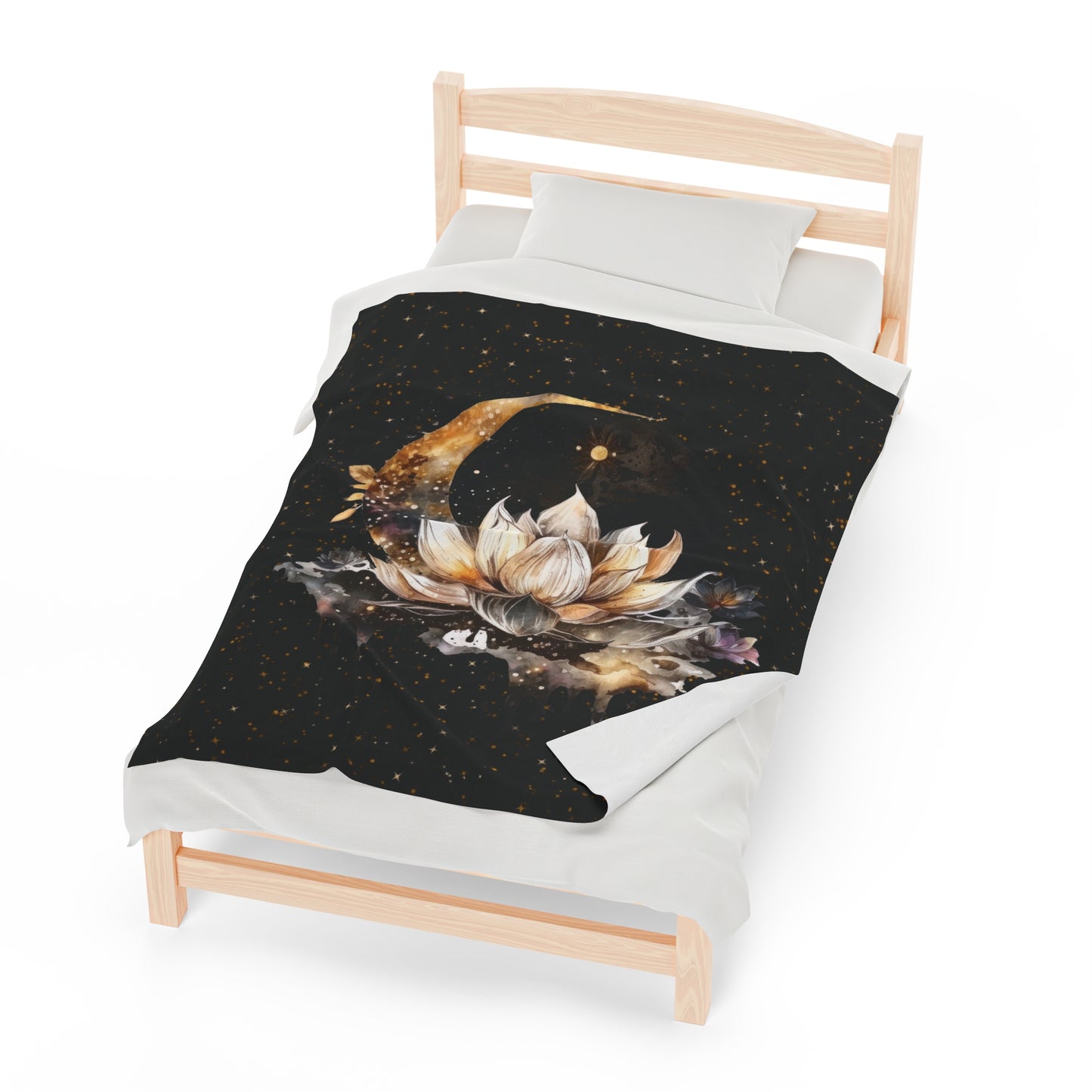Lotus Moon Witchy Velveteen Plush Blanket