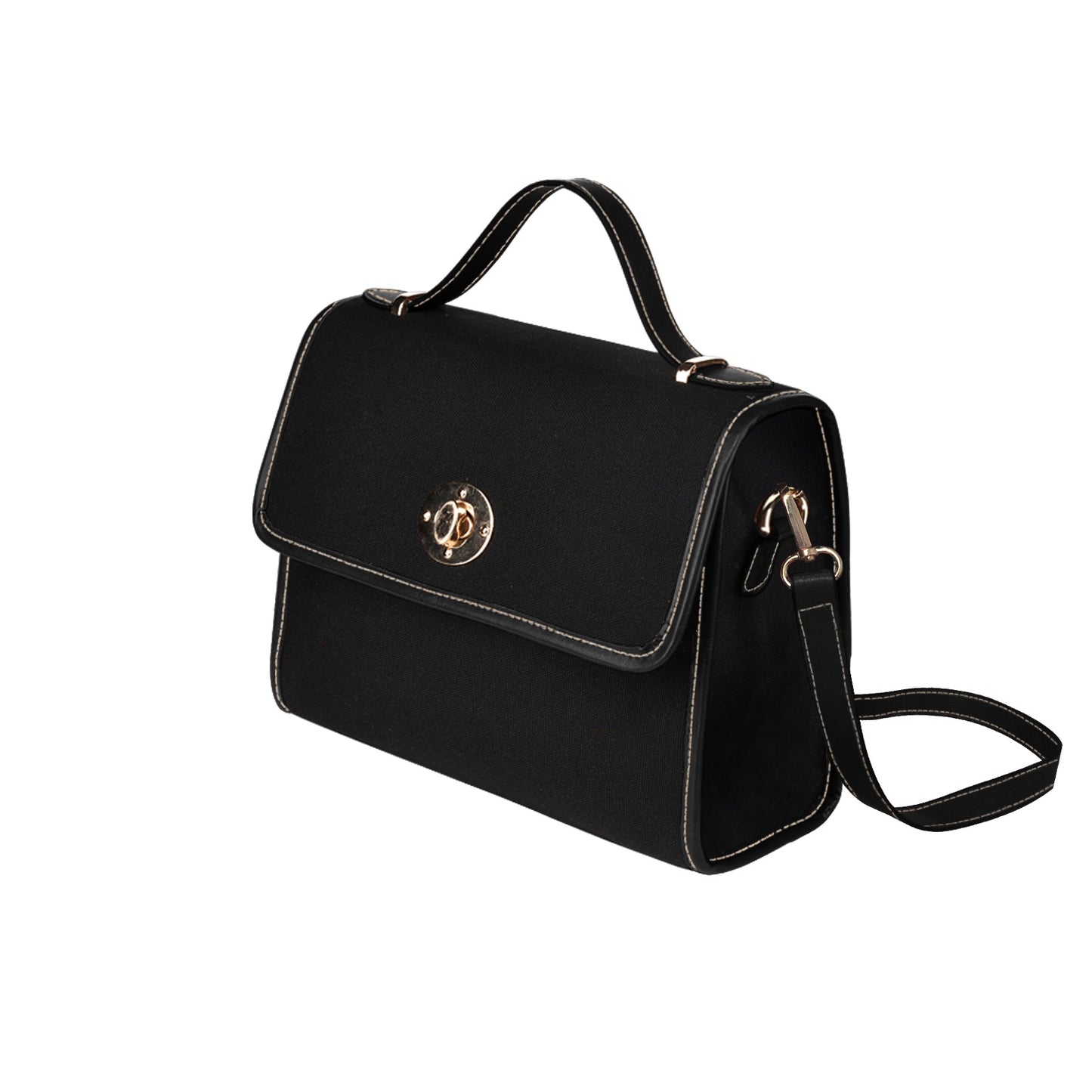 Plain Black Canvas Satchel Purse