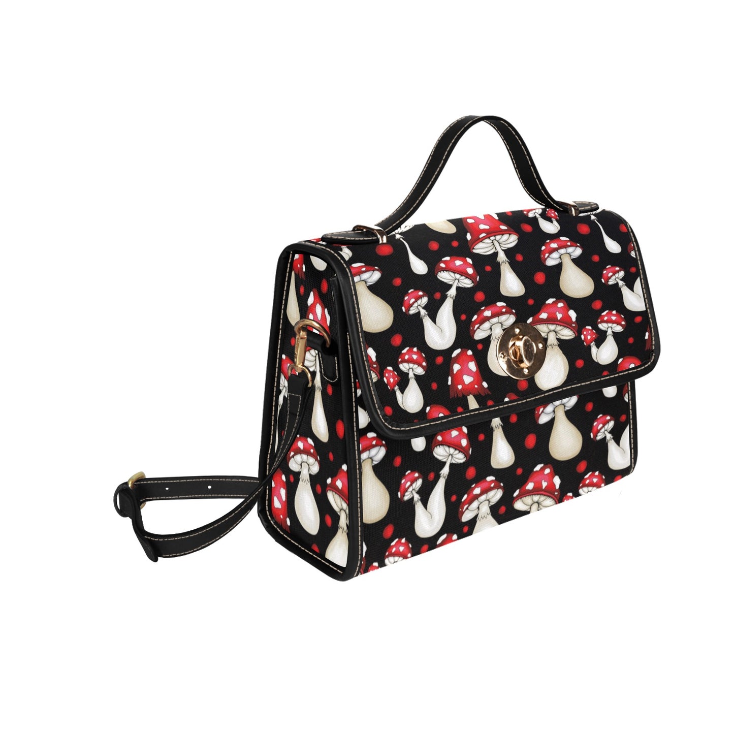 red and black mushrooms purse, cross body bag