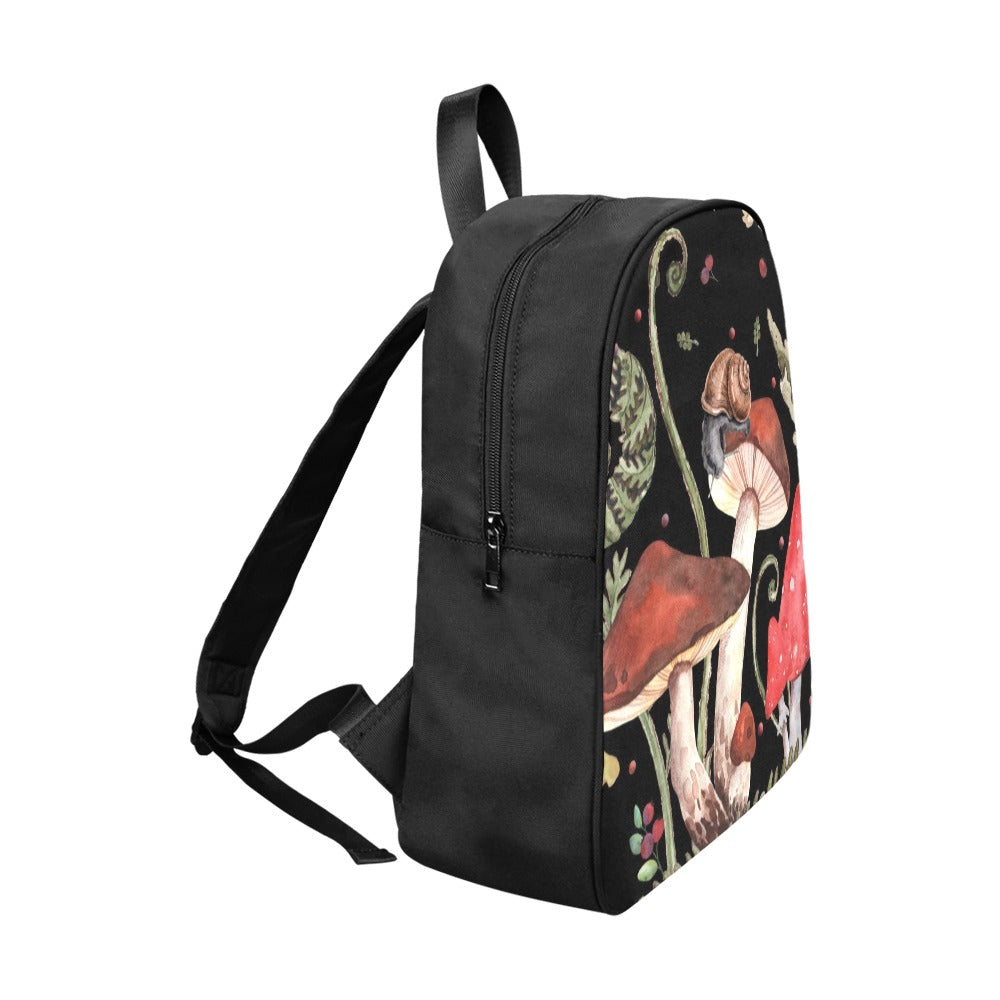 Red Mushrooms Backpack, Boho Bookbag (Select Size), Canvas Back pack, Witchy backpack, cottagecore