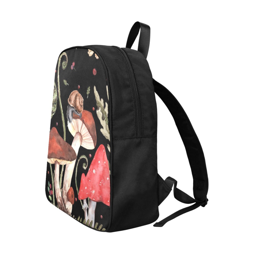 Red Mushrooms Backpack, Boho Bookbag (Select Size), Canvas Back pack, Witchy backpack, cottagecore