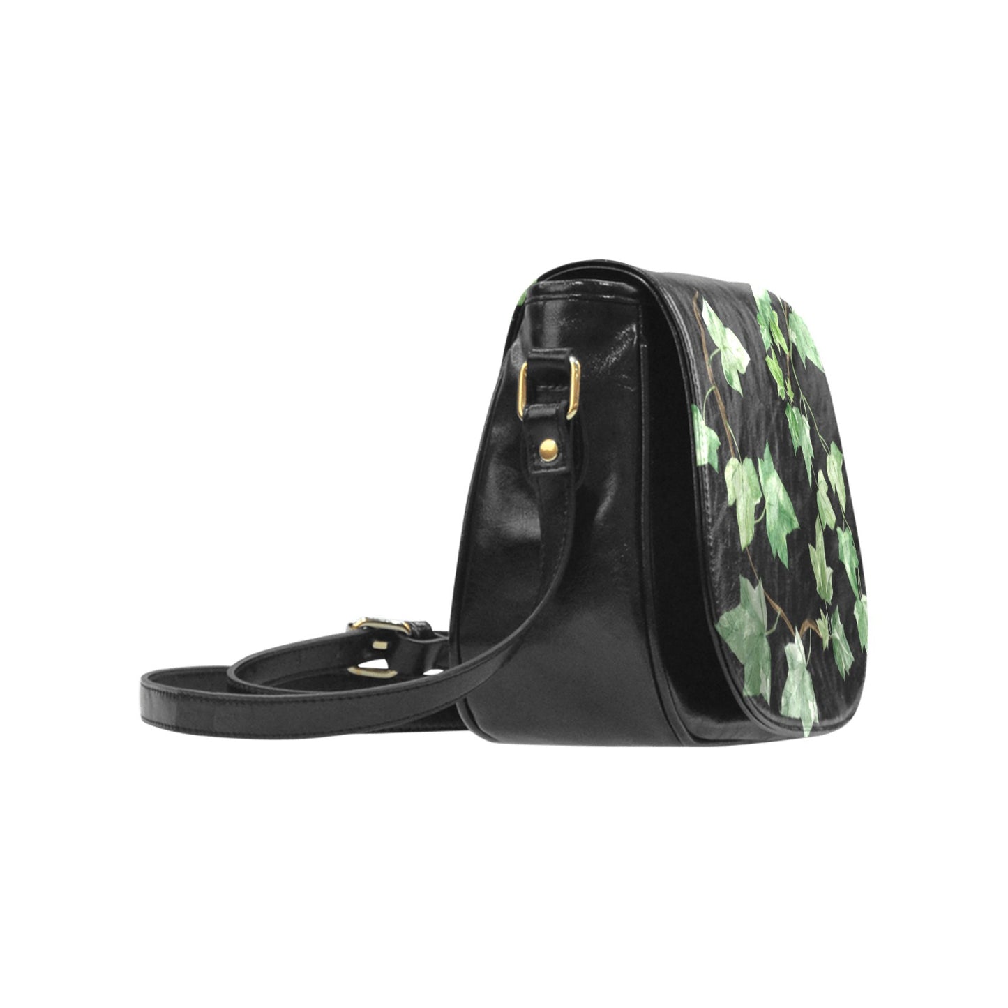 Black and Green Ivy Phases Cross Body Purse