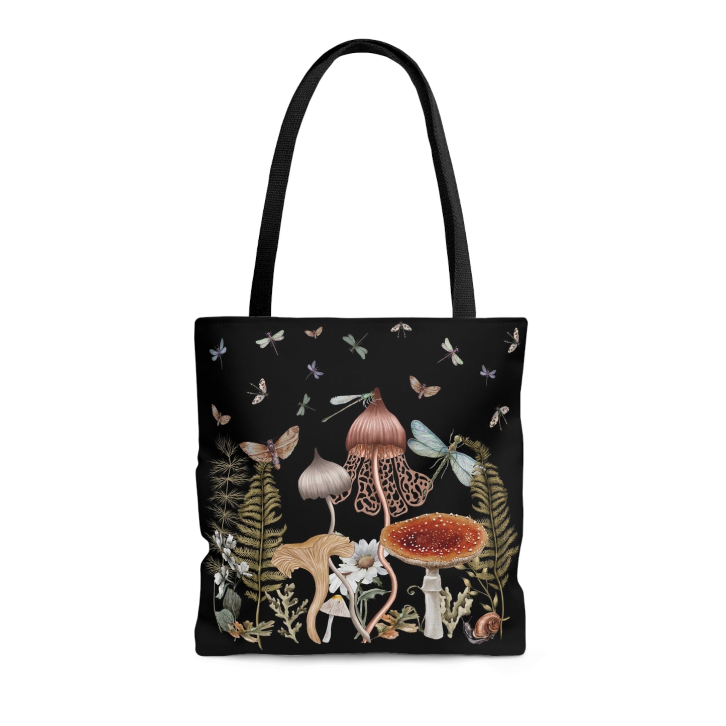 Cottage Mushrooms Tote Bag, Dark Academia Bag, Cottagecore Bag