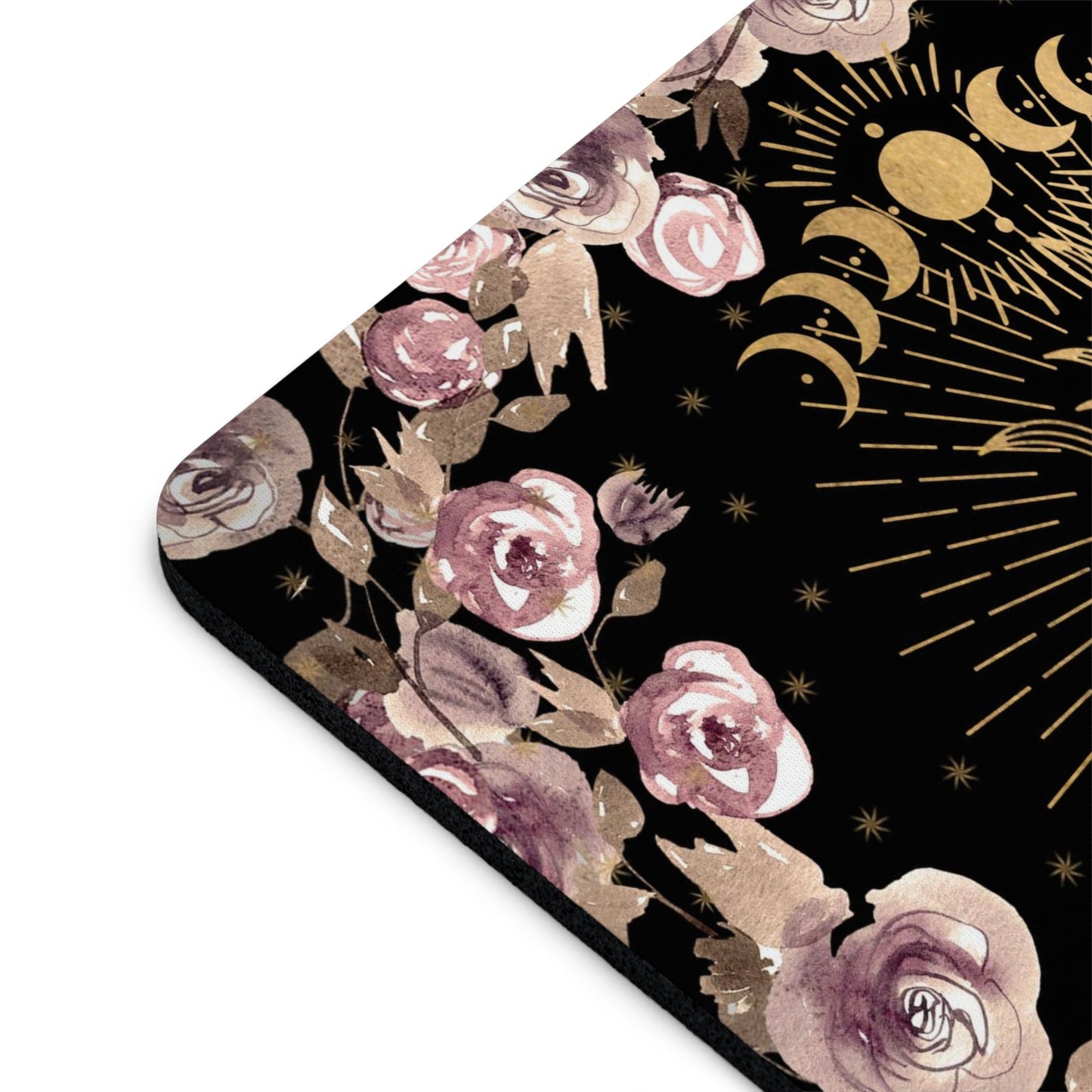 Elegant Floral Sun Mouse Pad (Round or Rectangle) Witchy Cottagecore Office Accessories