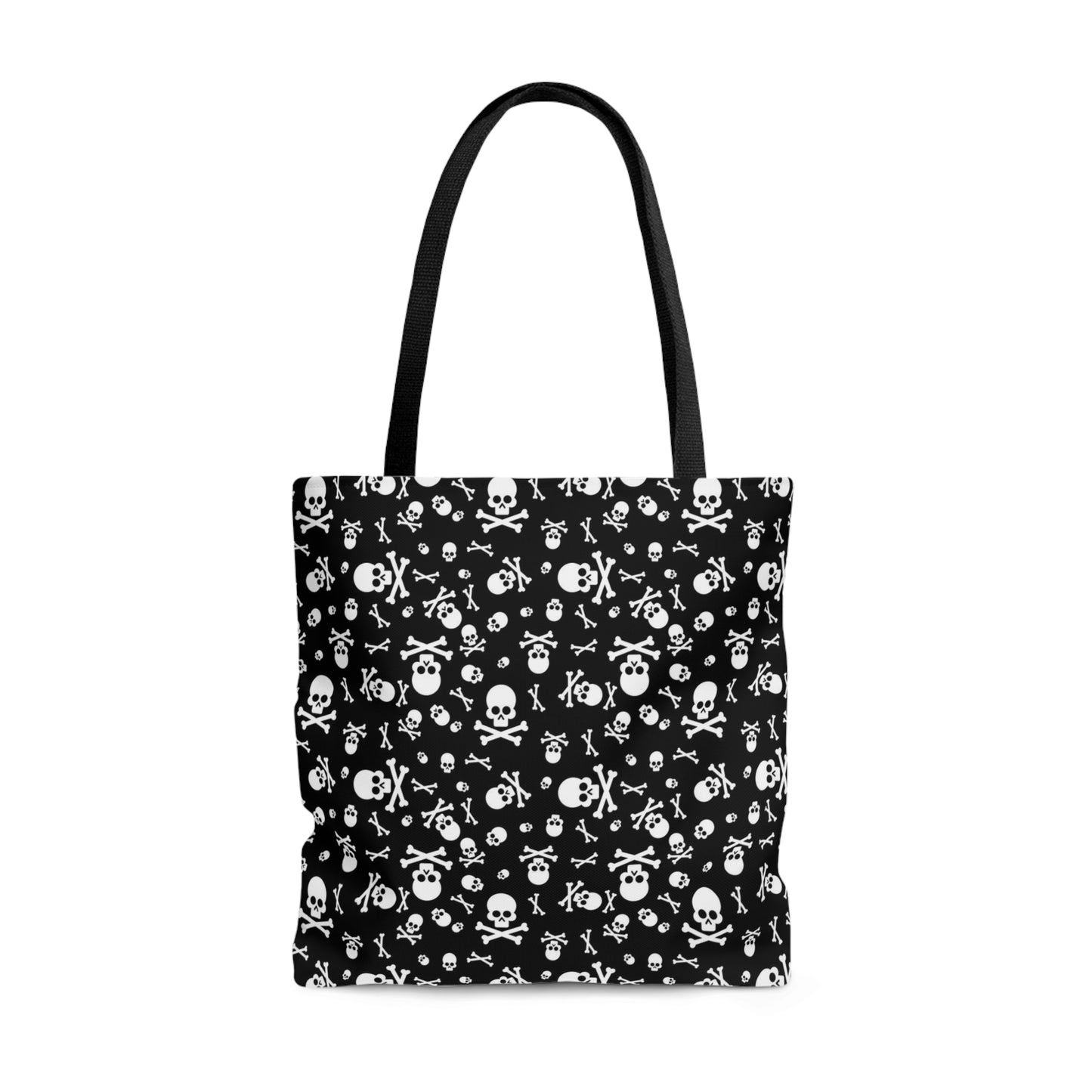 Skull and Crossbones Tote Bag, Goth Tote Bag, Polyester Canvas Tote Bag, Shopping Bag, Reusable Tote