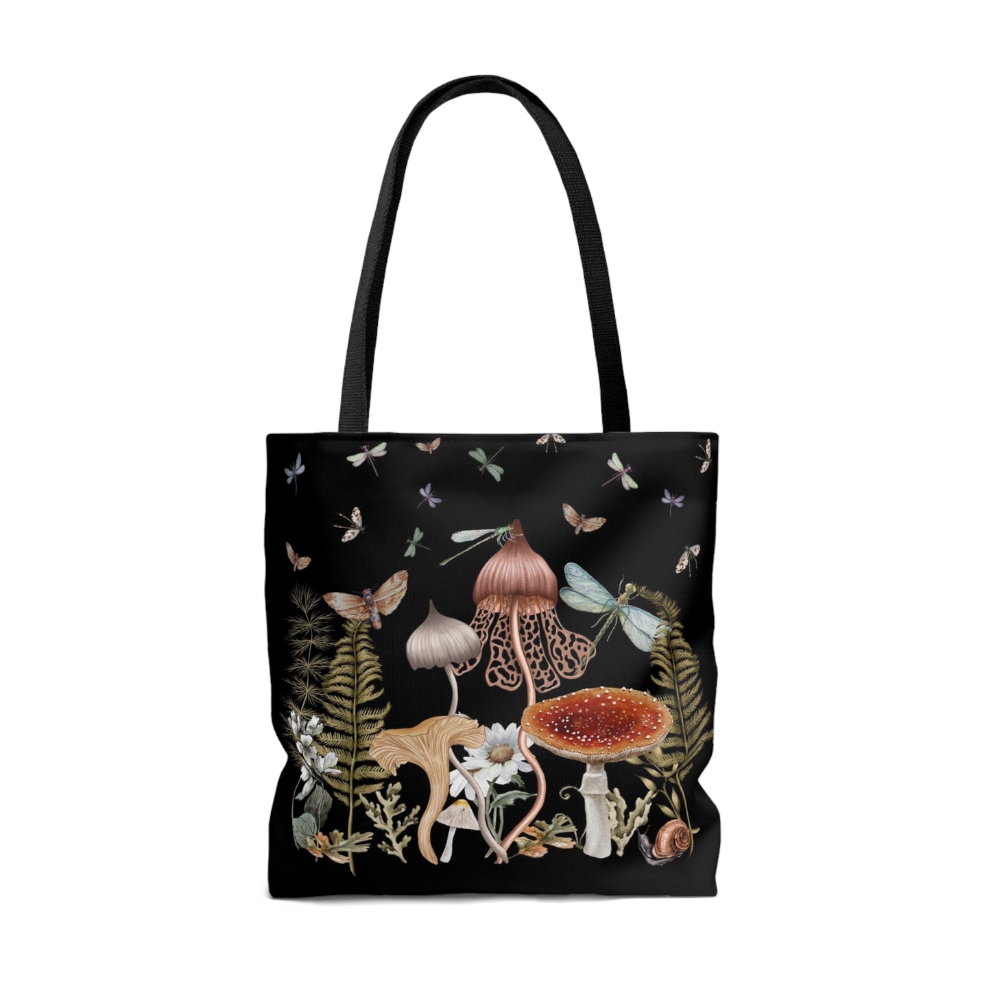 Cottage Mushrooms Tote Bag, Dark Academia Bag, Cottagecore Bag