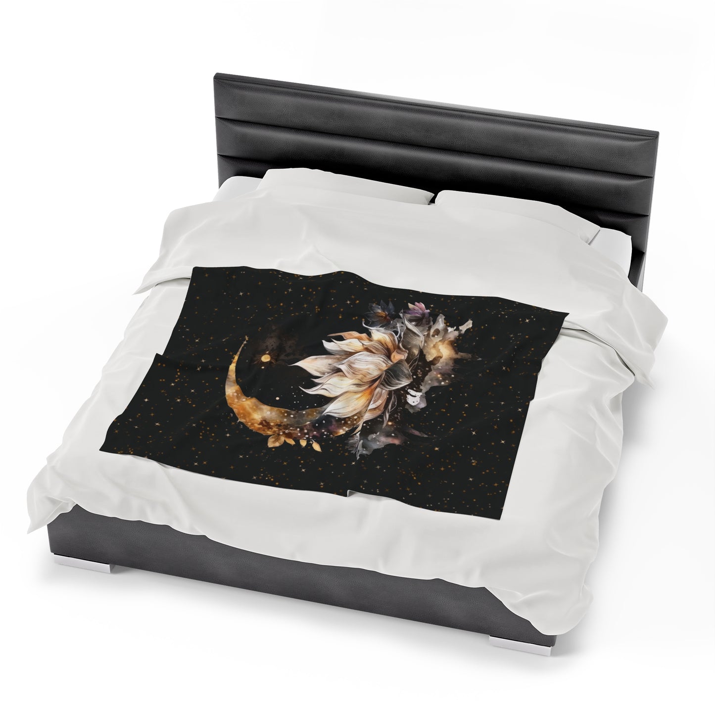 Lotus Moon Witchy Velveteen Plush Blanket