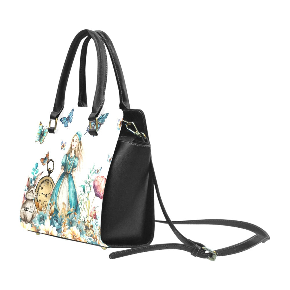 White Alice In Wonderland #21 Rivet Shoulder Bag