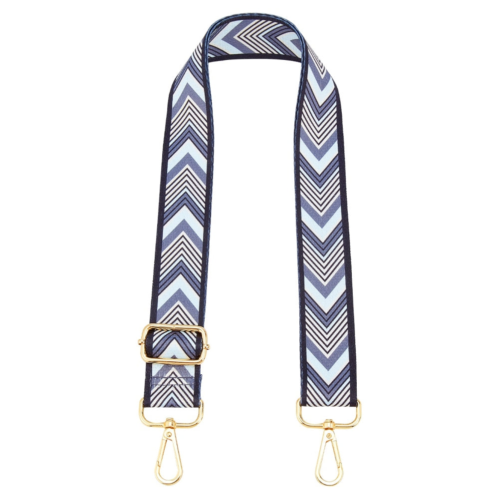 Blue Gray Zig Zag Purse Strap, Bag Strap | 31 - 51 Inch Guitar purse straps
