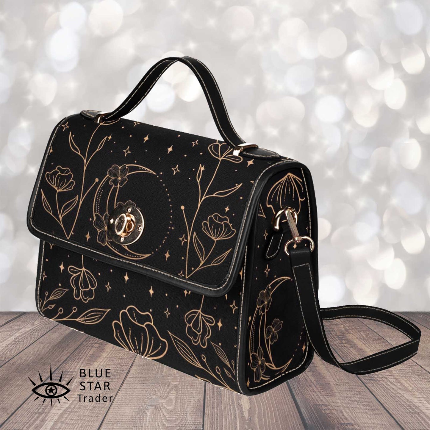 Moon Flowers Crossbody Purse Witchy Bag
