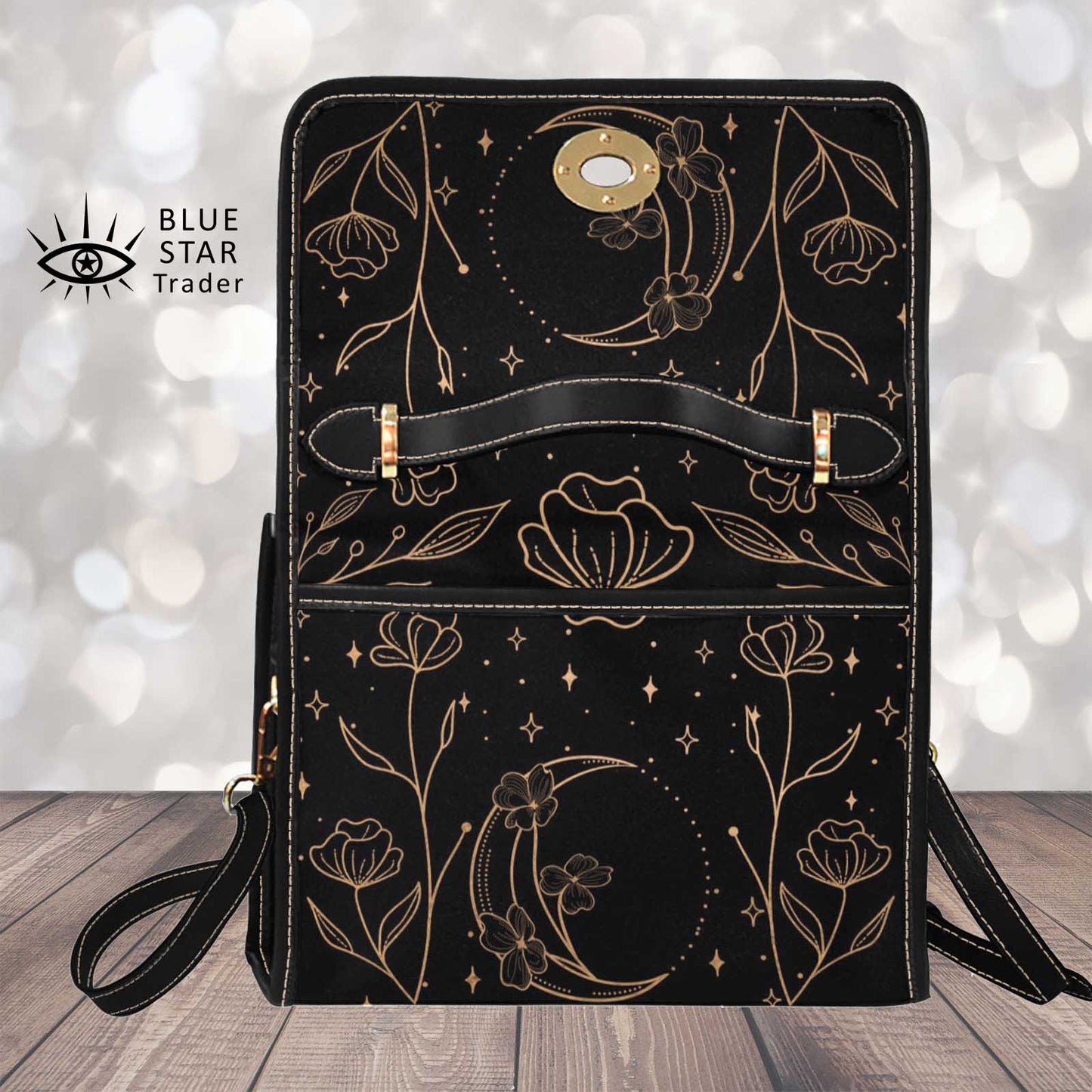 Moon Flowers Crossbody Purse Witchy Bag