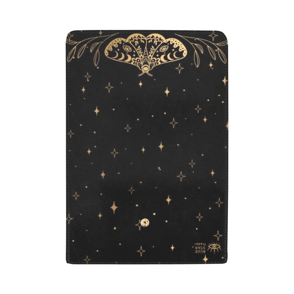 Witchy Moth Trifold Wallet with Leaves