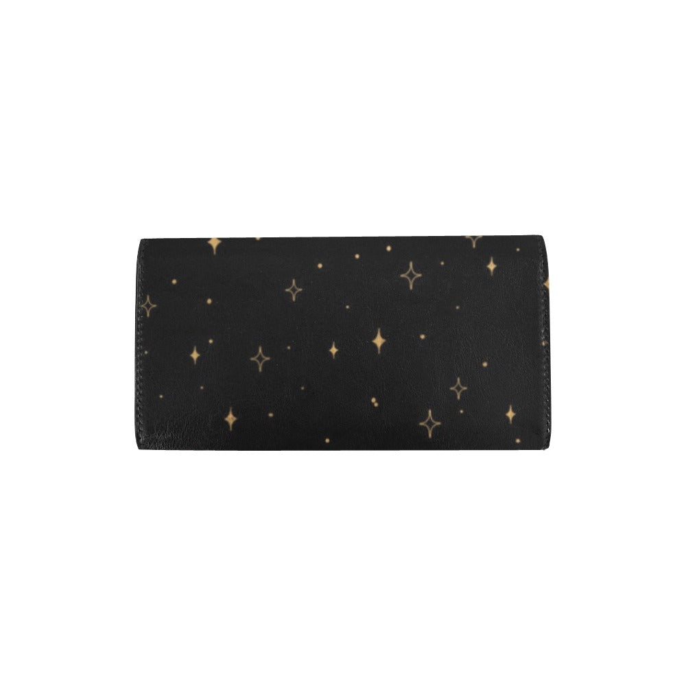 Witchy Moth Trifold Wallet with Leaves