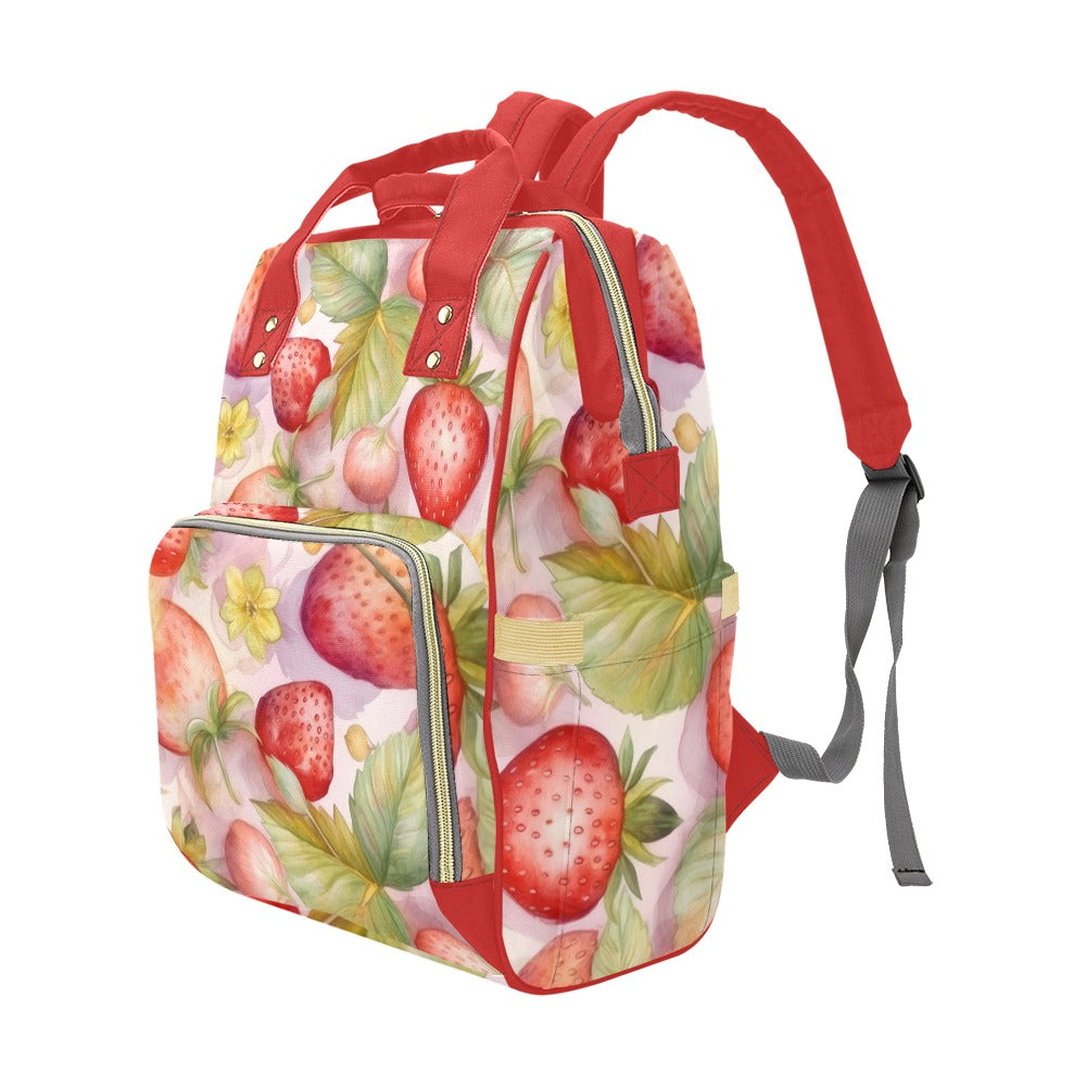 Cute Pink Strawberries Back Pack