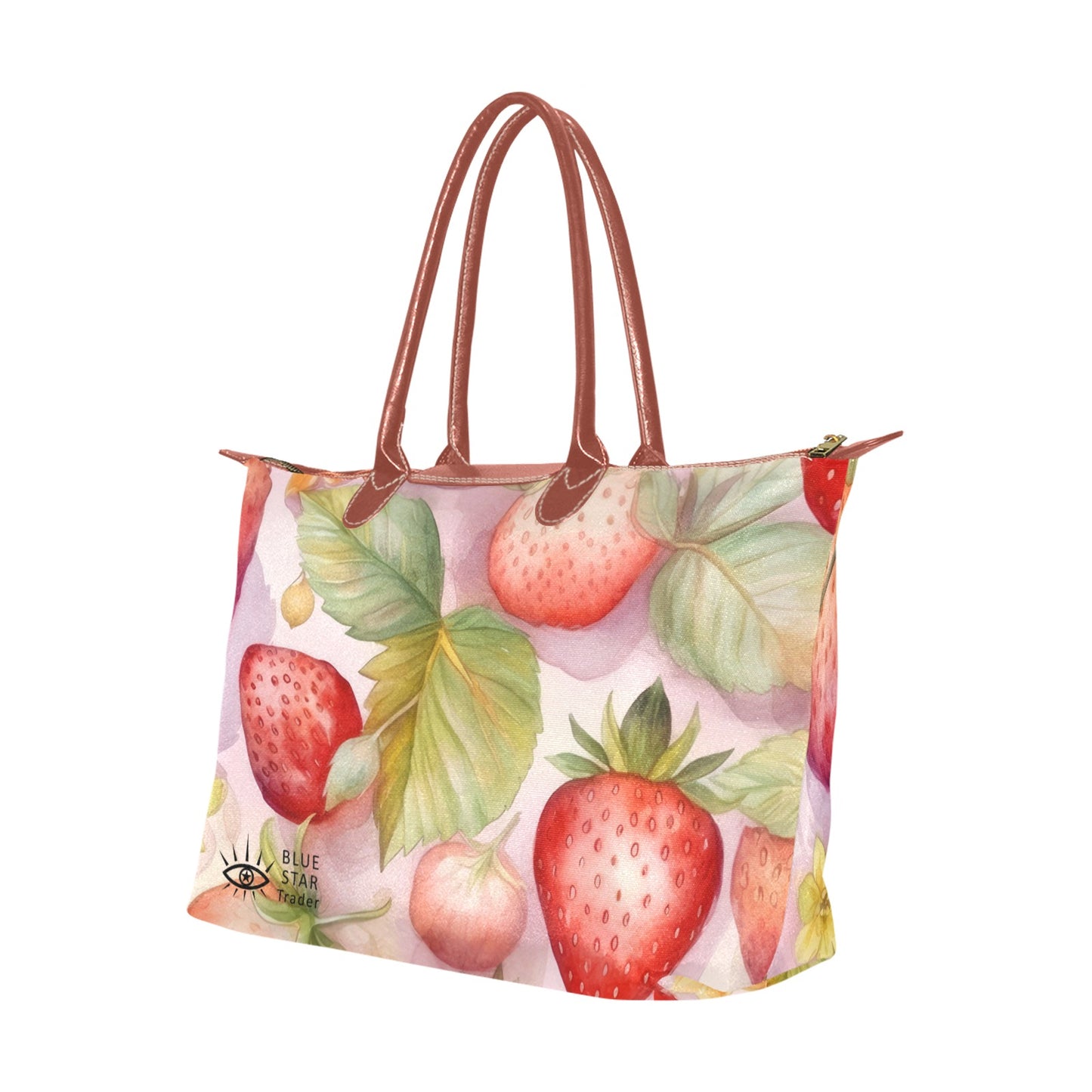 Cute Pink Strawberries Bag, Classic 15 Inch Handbag