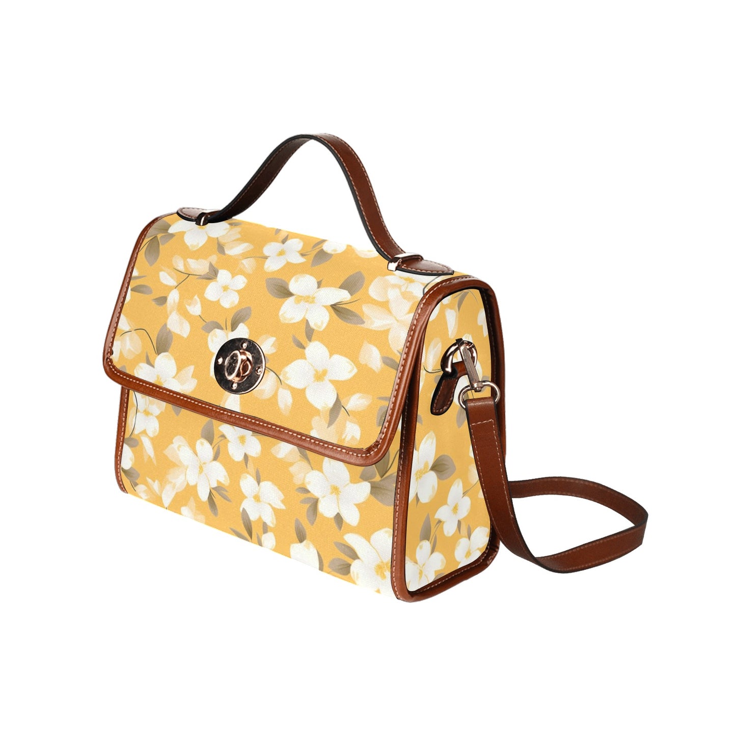 yellow floral purse, cottage core cross body bag