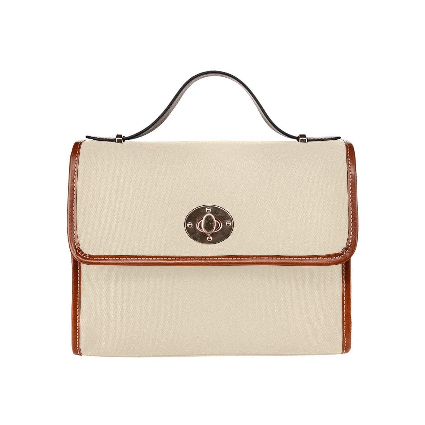 Plain Tan Canvas Satchel Purse