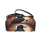 Orange Raven Cross Body Purse, Vegan Canvas Bag