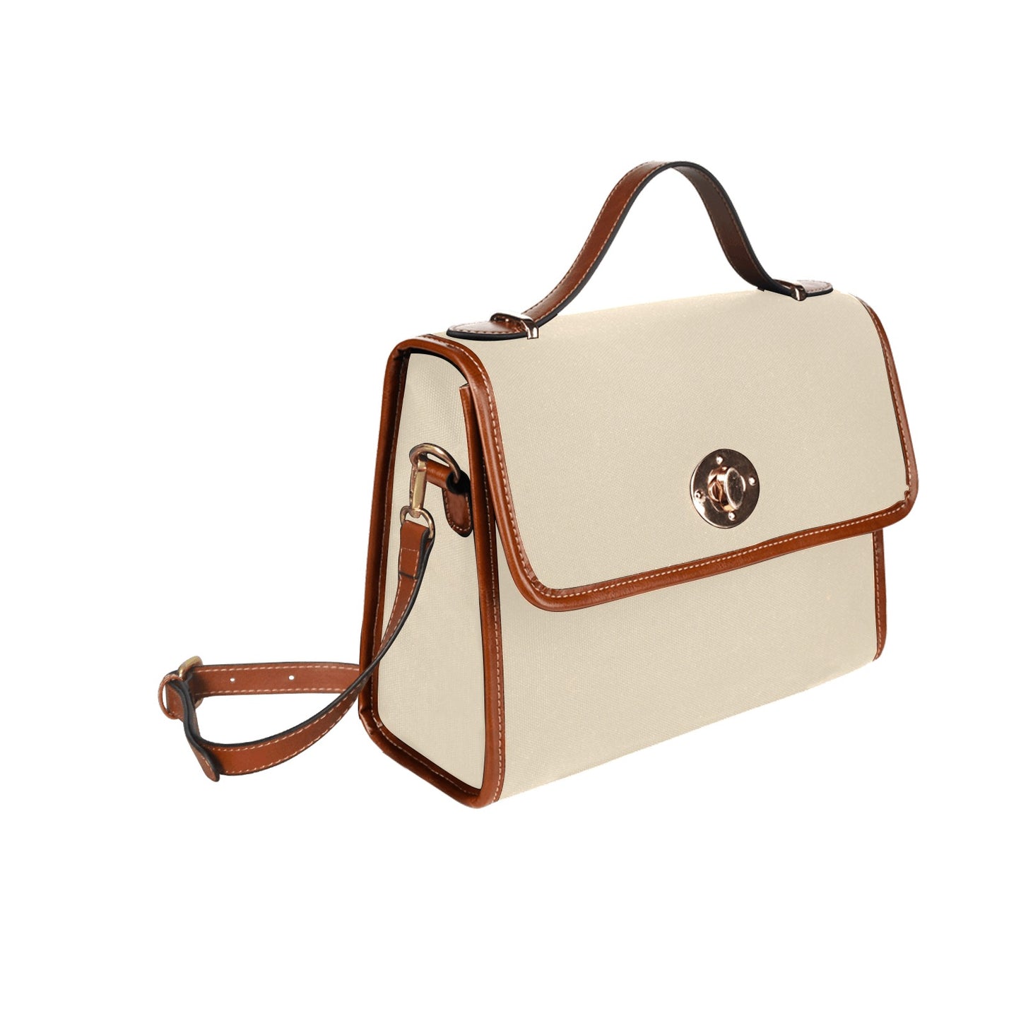Plain Tan Canvas Satchel Purse