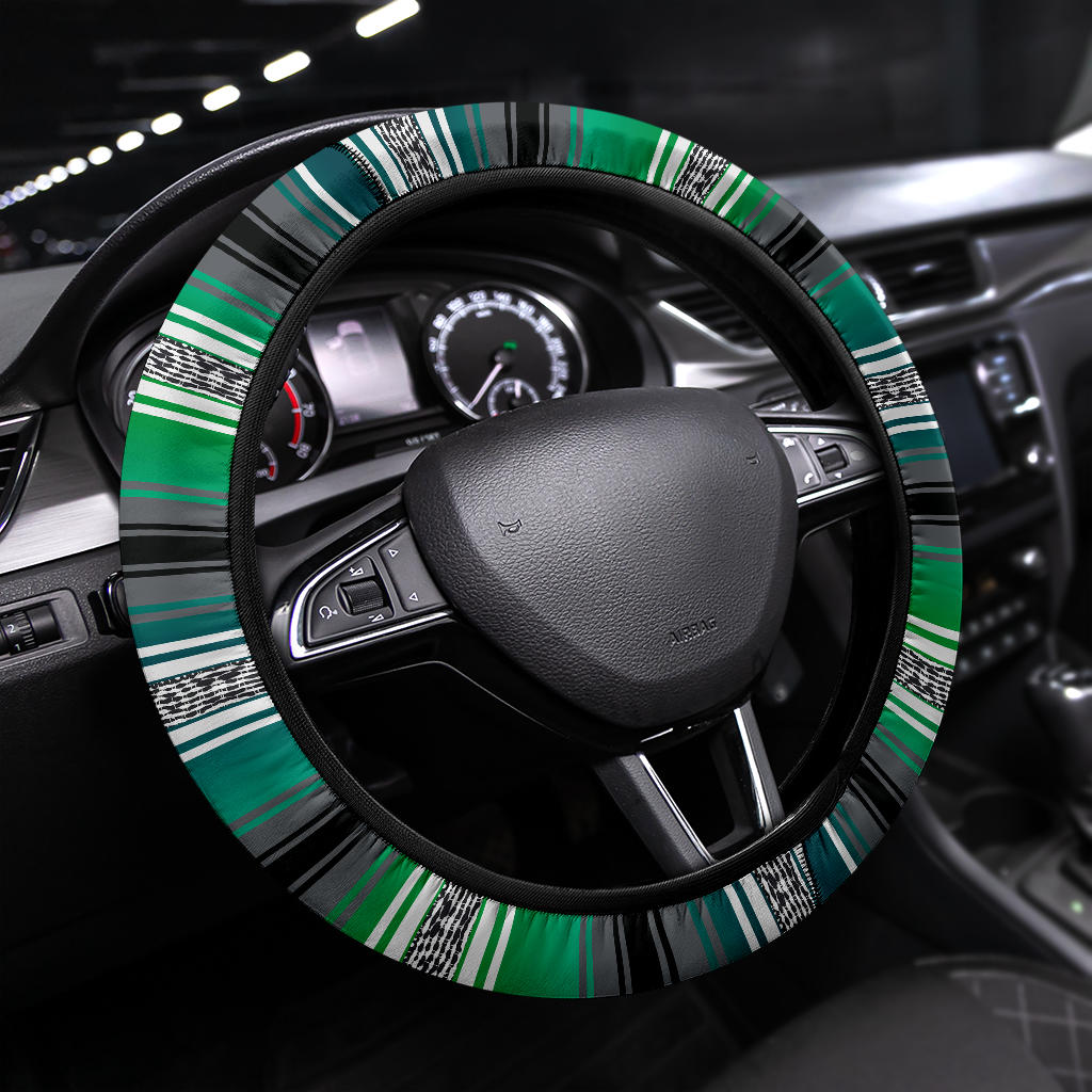 Green Serape Steering Wheel Cover