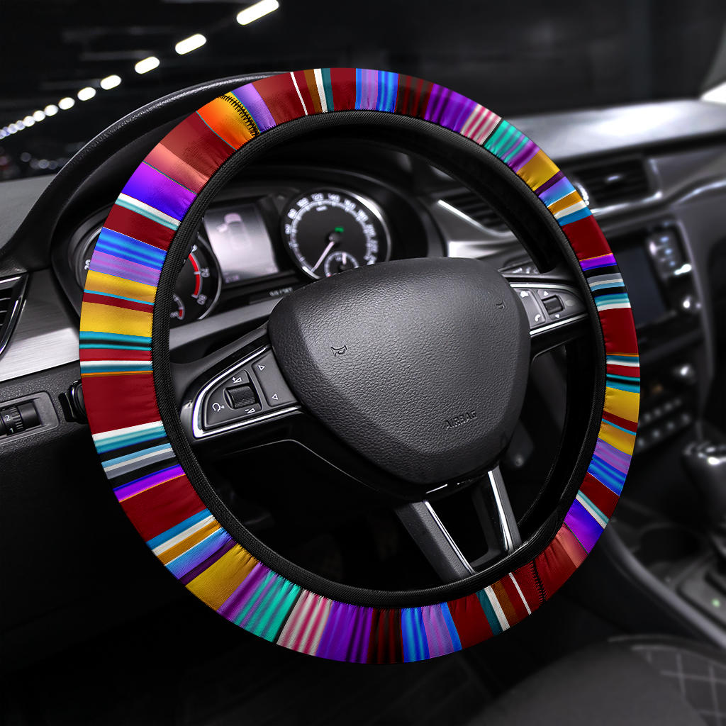 Maroon Purple Serape Steering Wheel Cover