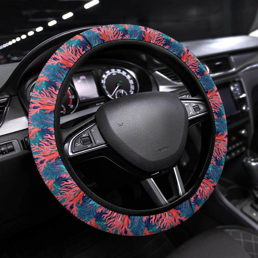 Summer Beachy Coral Steering Wheel Cover