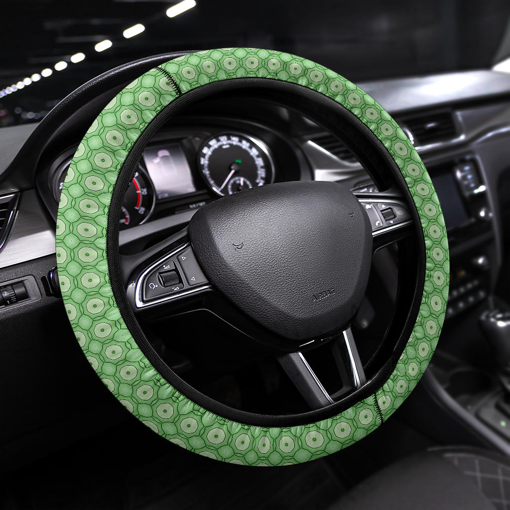 Retro Green Pattern Steering Wheel Cover