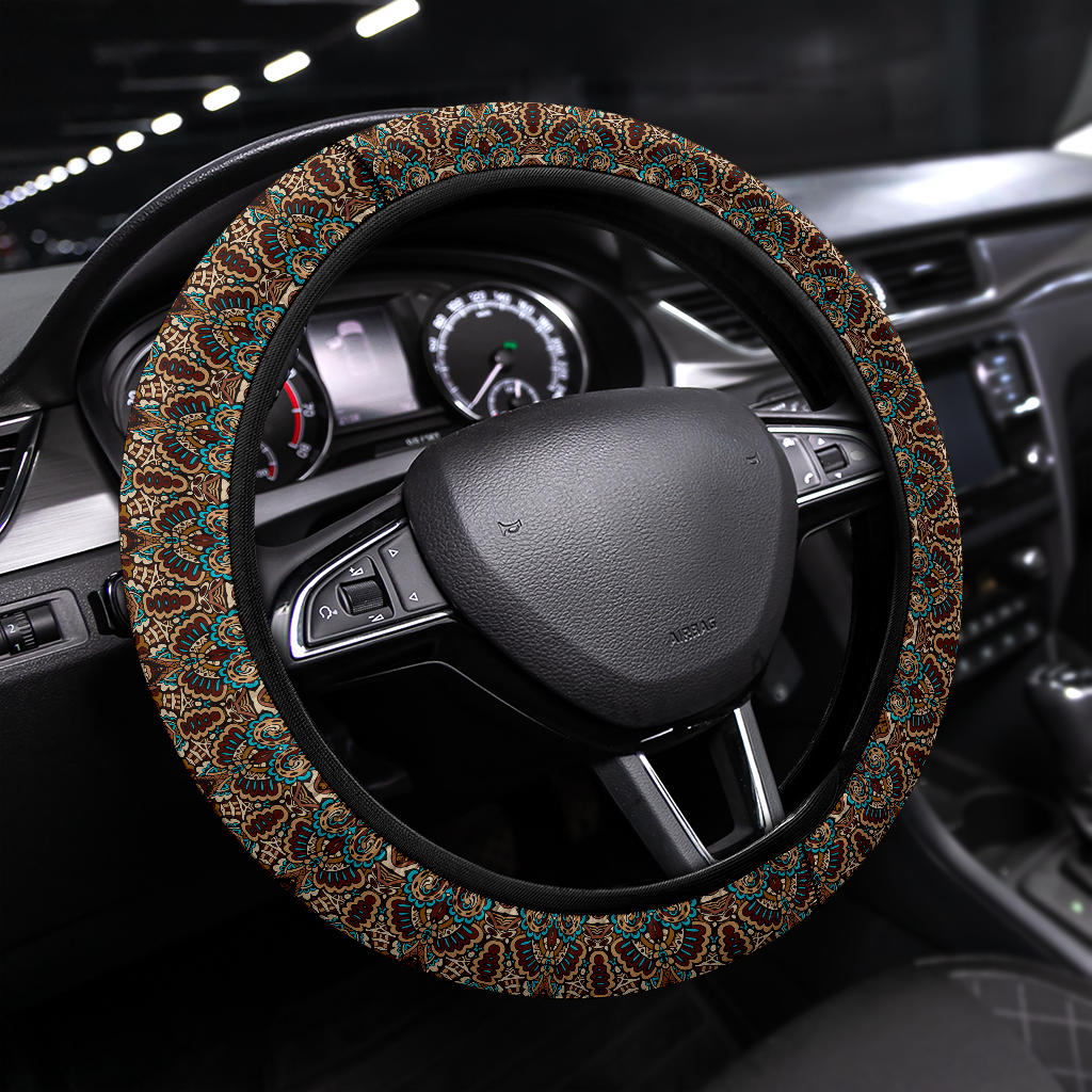 Boho Brown Steering Wheel Cover