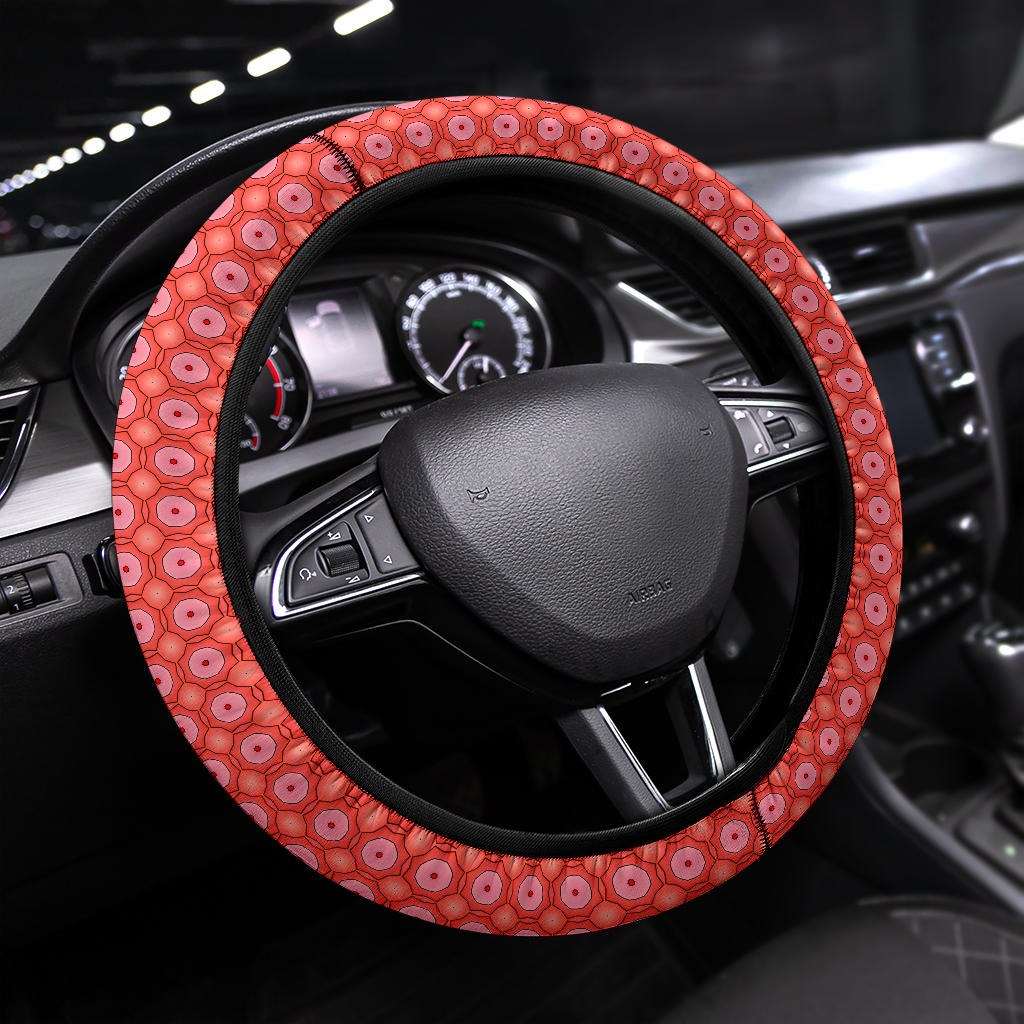 Retro Orange Pattern Steering Wheel Cover