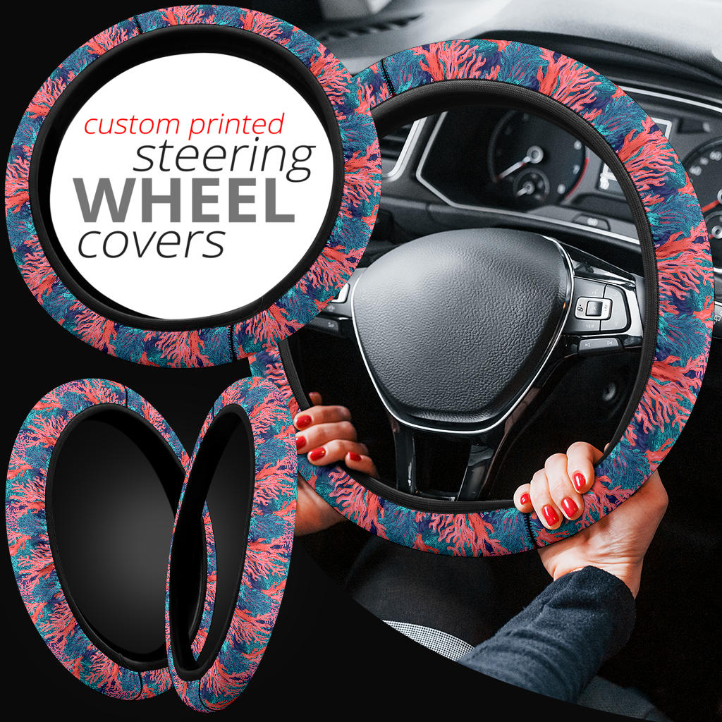 Summer Beachy Coral Steering Wheel Cover
