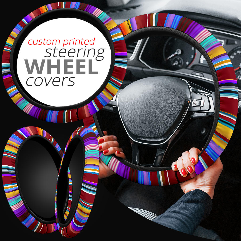 Maroon Purple Serape Steering Wheel Cover