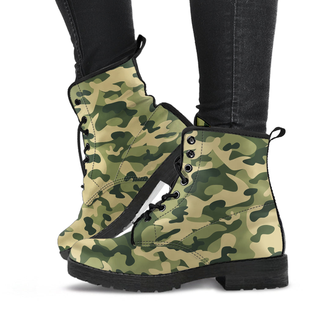 Green Tan Camo Combat Boots