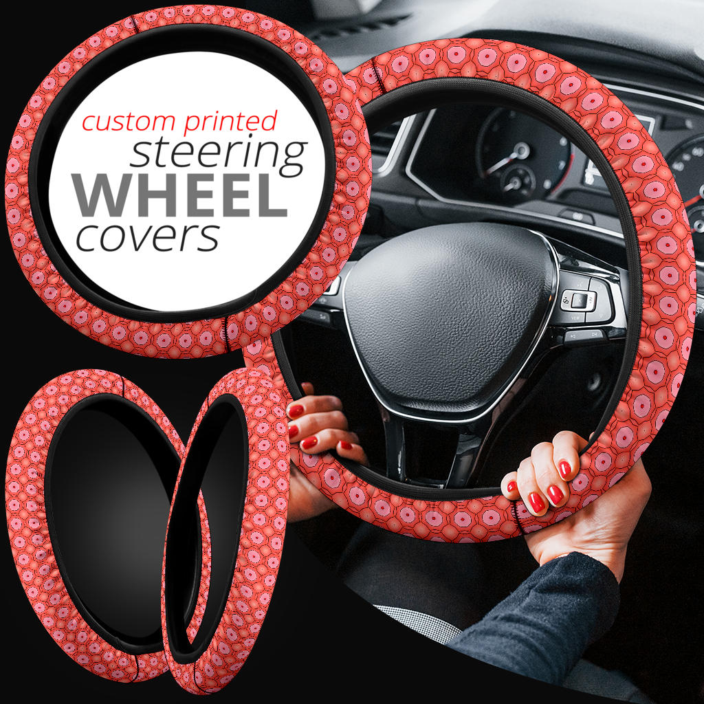 Retro Orange Pattern Steering Wheel Cover