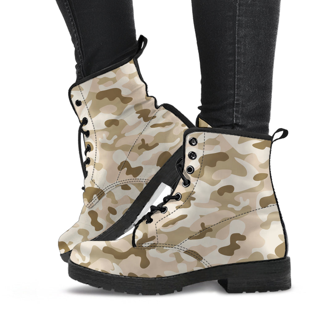 Tan Camo Combat Boots