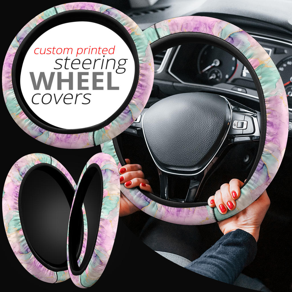 Mermaid Marble (02) Steering Wheel Cover