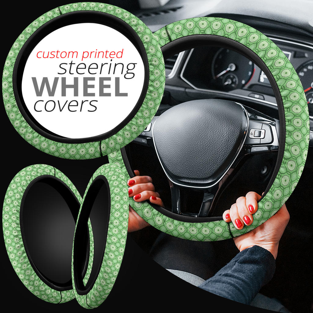 Retro Green Pattern Steering Wheel Cover