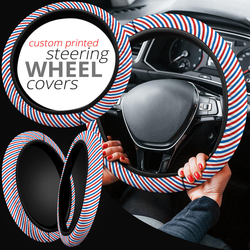 Patriotic Stripes (02) Steering Wheel Cover
